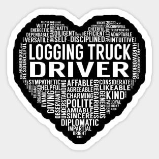 Logging Truck Driver Heart Sticker